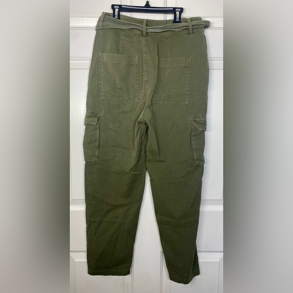 Anine Bing Kennedy Cargo Pants In Washed Khaki Green Size 29 - Picture 10 of 13
